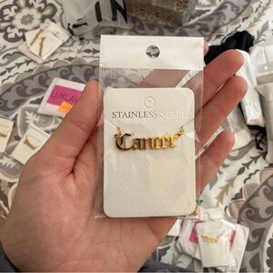 Gold Stainless Steel Cancer Necklace
